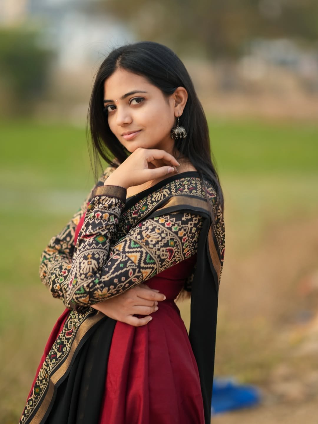 meroon anarkali - Image 4